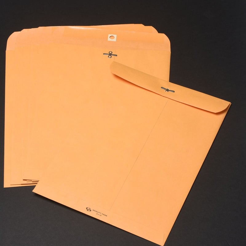 Quality Park, QUA37893, Gummed Kraft Clasp Envelopes, 100 / Box, Kraft, 9.5 x 12.5 Inches - Image 5